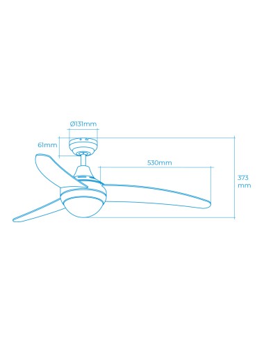 Ventilador de techo modelo egeo. color cromado potencia: 60w aspas: ø122cm con mando a distancia edm