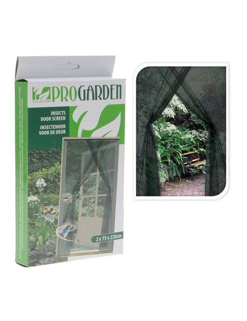 Mosquitera negra 150 x 220 cm, 2 hojas de 75 x 220 cm