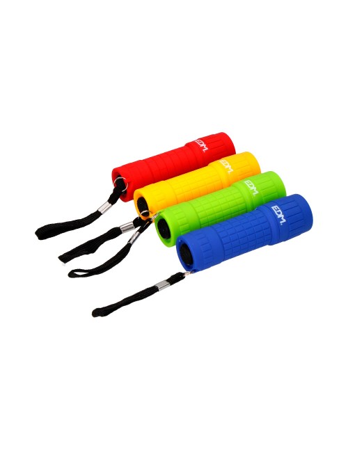 Mini linterna de plástico led cob 60lm 3xaaa (pilas incluidas) colores surtidos