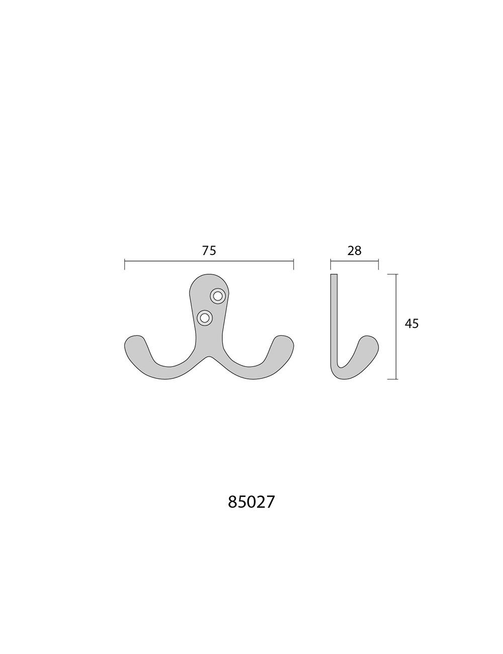 Colgador doble de aluminio negro
