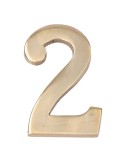 Número 2 latón pulido 10cm fijación invisible