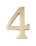 Número 4 latón pulido 10cm fijación invisible