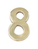 Número 8 latón pulido 10cm fijación invisible