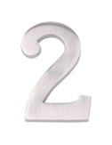 Número 2 niquel mate 10cm fijación invisible
