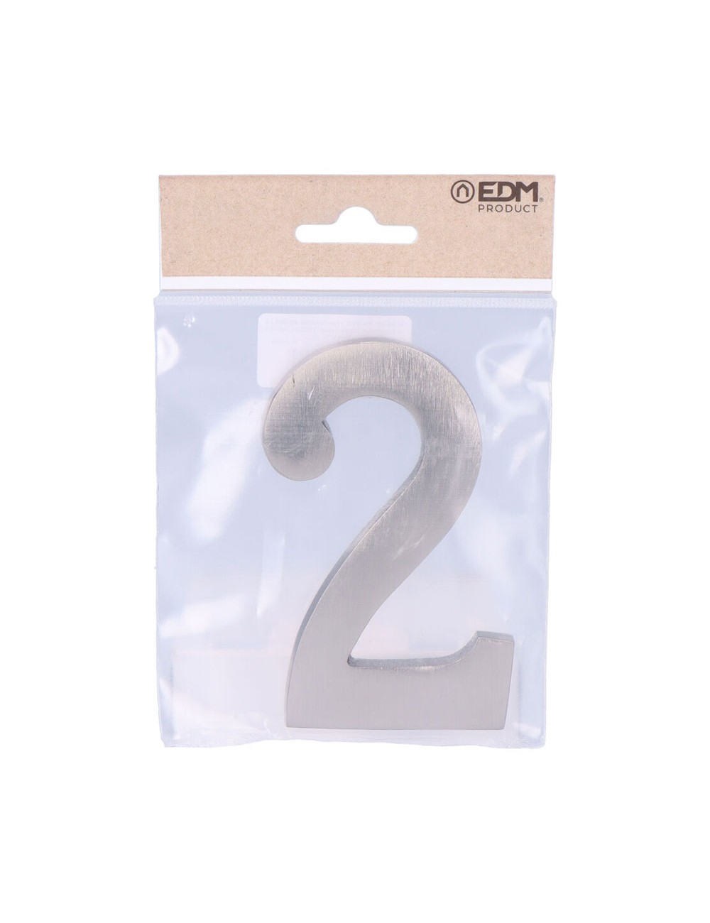 Número 2 niquel mate 10cm fijación invisible