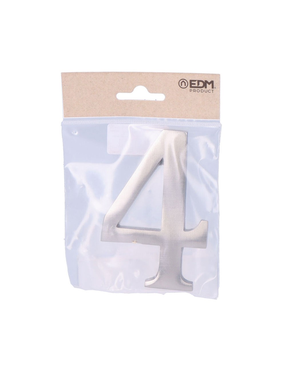 Número 4 niquel mate 10cm fijación invisible