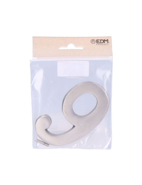 Numero 9 niquel mate 10cm fijacion invisible