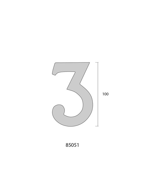 Numero 9 niquel mate 10cm fijacion invisible