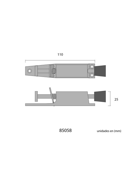 Freno de puerta 120mm plata