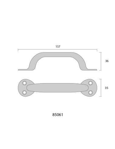 Tirador de puerta de chapa metálica plegada 155mm