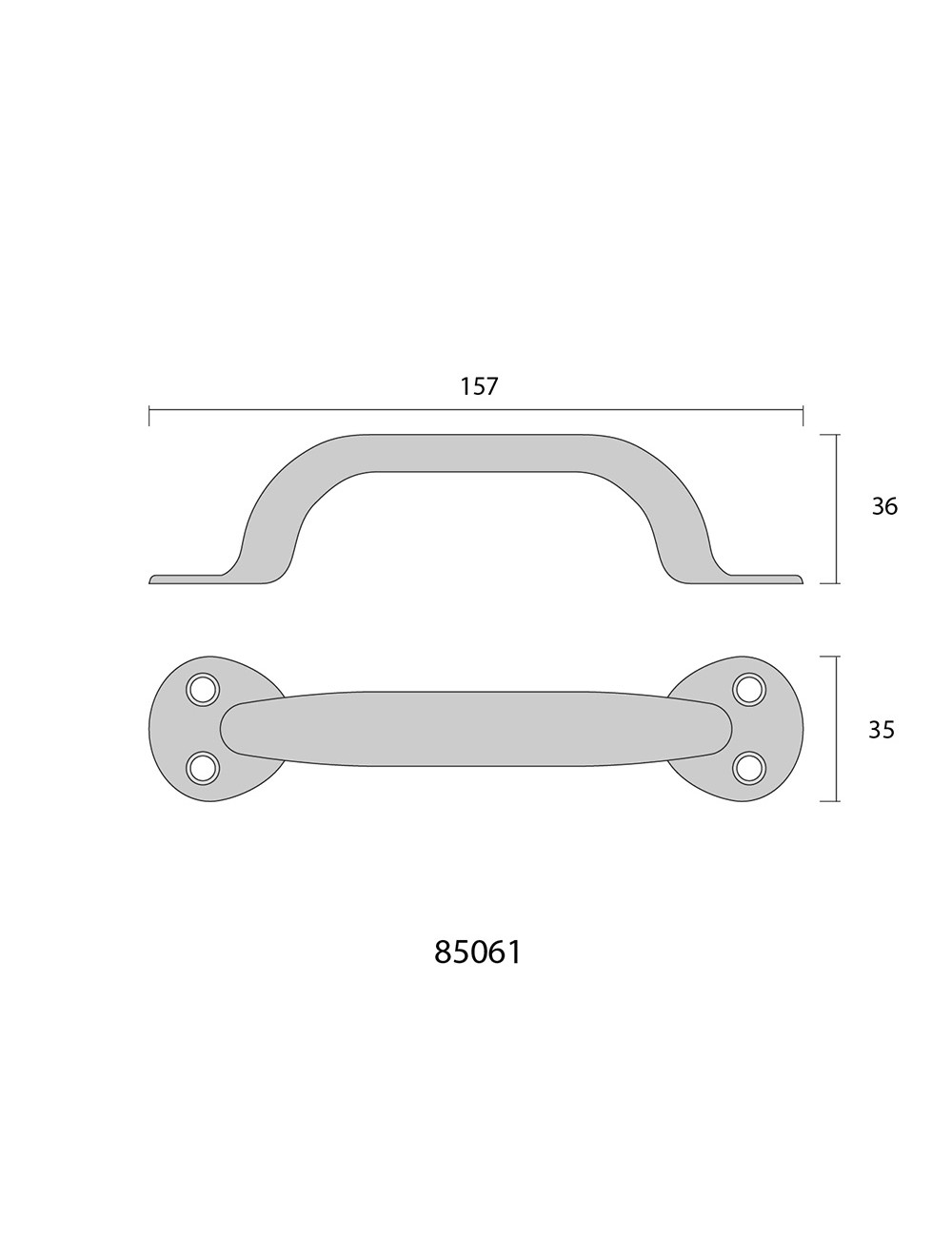 Tirador de puerta de chapa metálica plegada 155mm