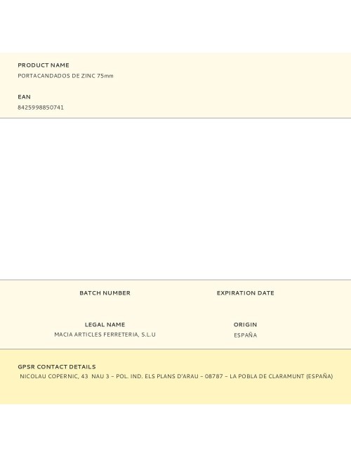 Portacandados de zinc 75mm