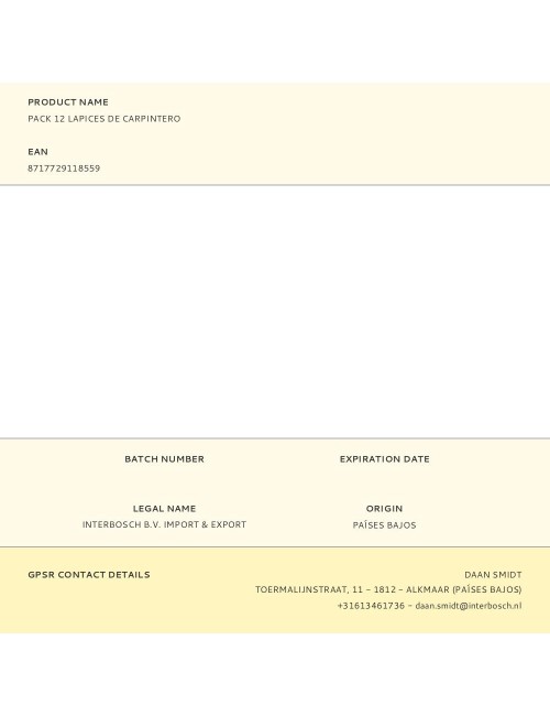 Pack 12 lapices de carpintero