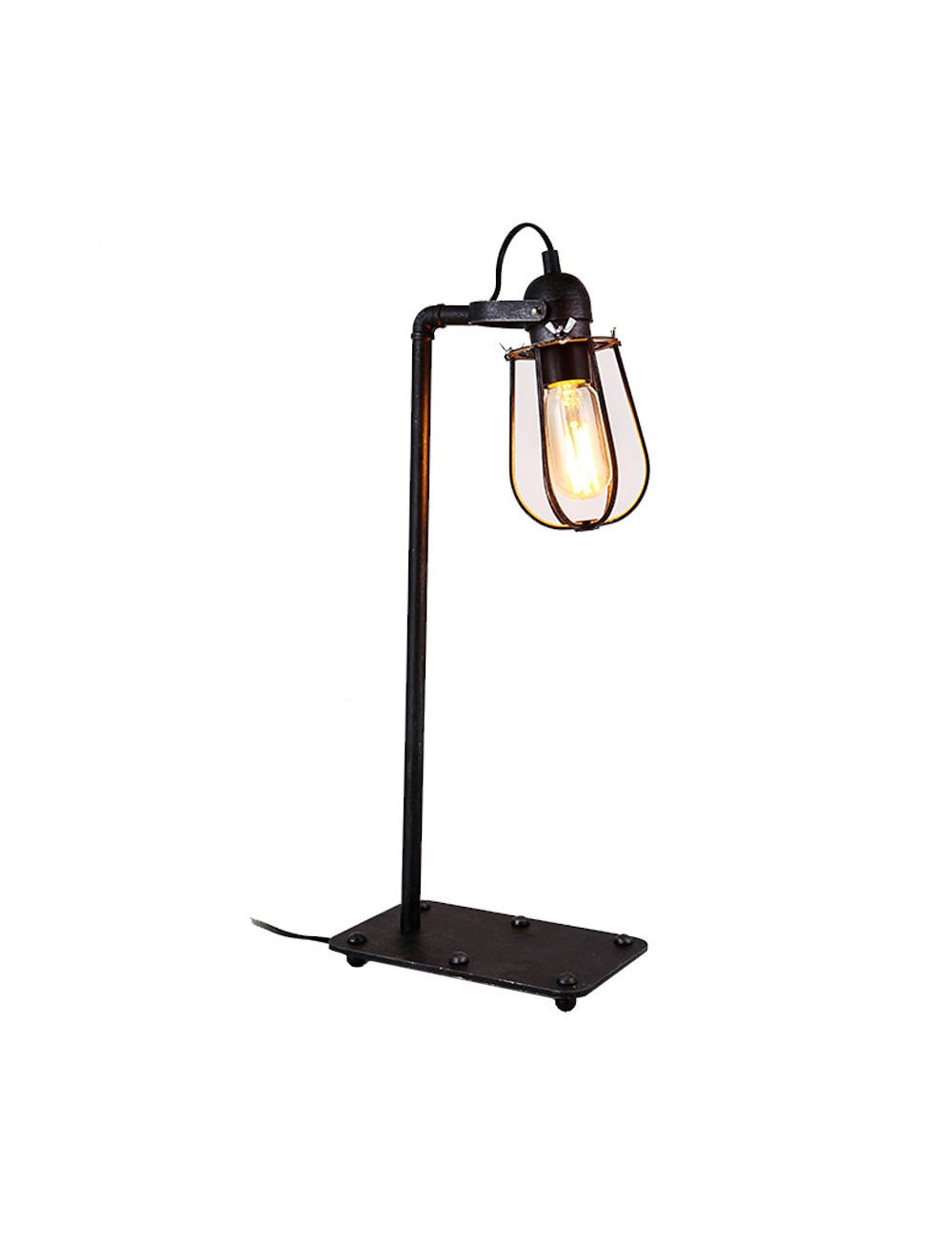 Lámpara de mesa vintage metalica e27 60w 22 x 51cm