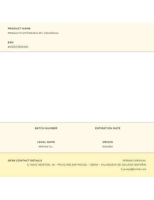 Manguito extensible wc 230x550mm