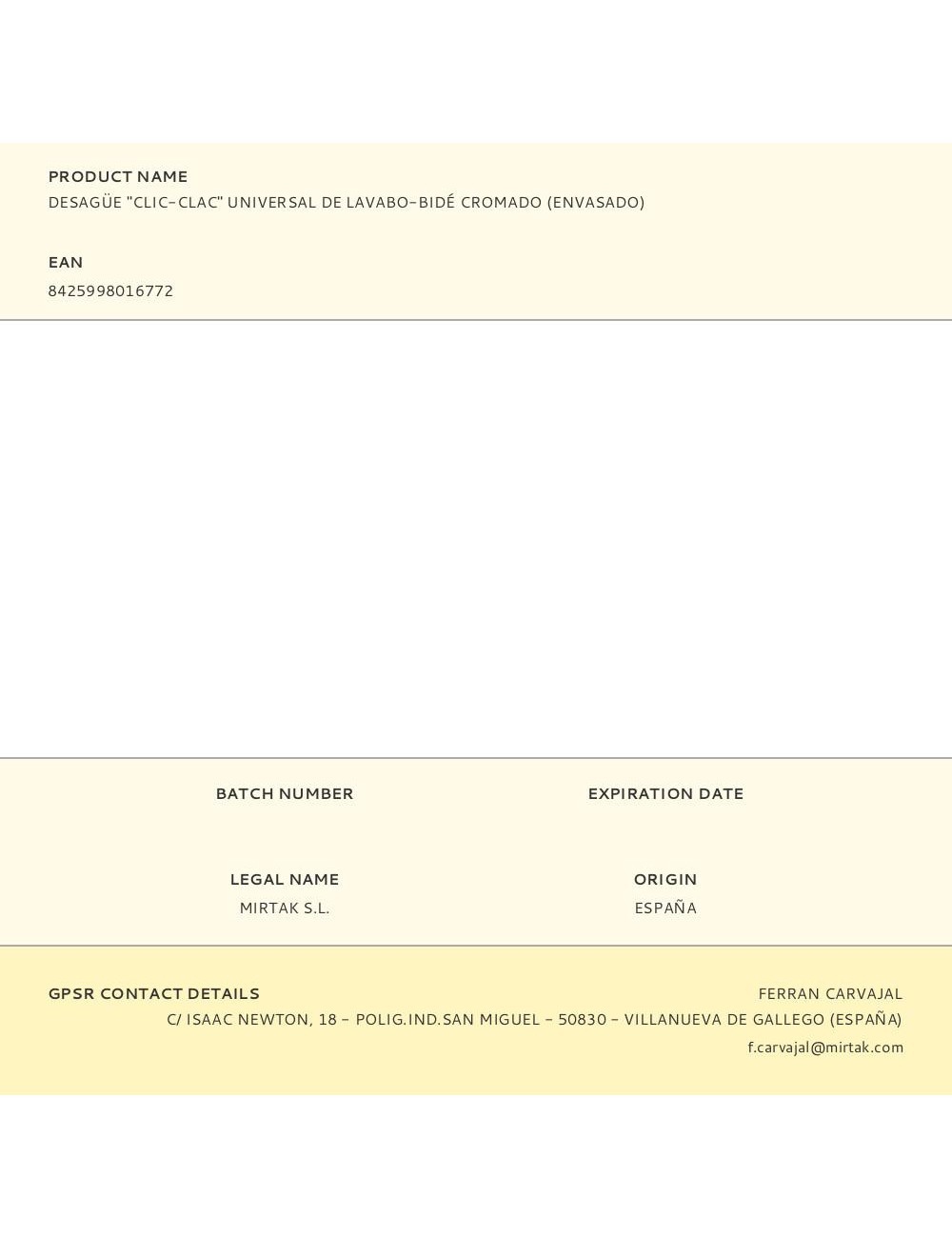 Desagüe "clic-clac" universal de lavabo-bidé cromado (envasado)