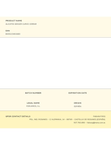 Alicates seeger curvo cerrar 180 mm
