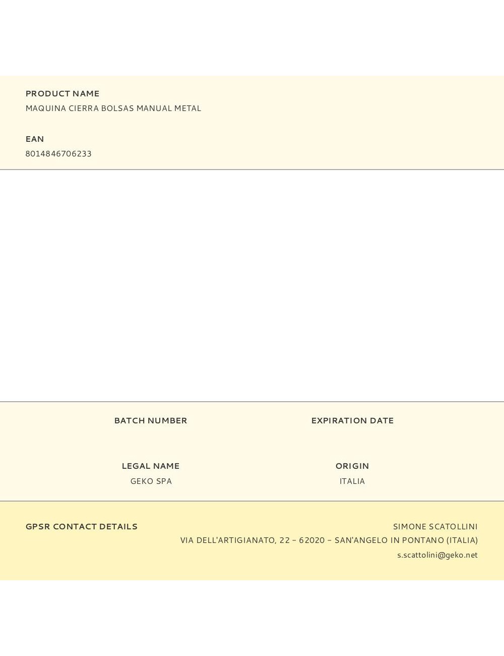 Maquina cierra bolsas manual metal