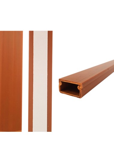 Mini canal adhesiva madera oscura 2 m 19 x 11 mm (precio por metro)