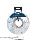 Carrete cable paralelo textil trenzado h05v-k 2 x 1,00 mm blanco, 5 m