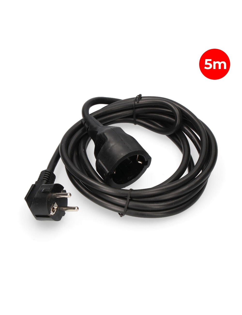 Prolongador con 1 toma 2p+t 16a 250v~ 5 m de cable h05vv-f 3g1,5mm, negro