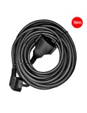 Prolongador con 1 toma 2p+t 16a 250v~ 15 m de cable h05vv-f 3g1,5mm, negro