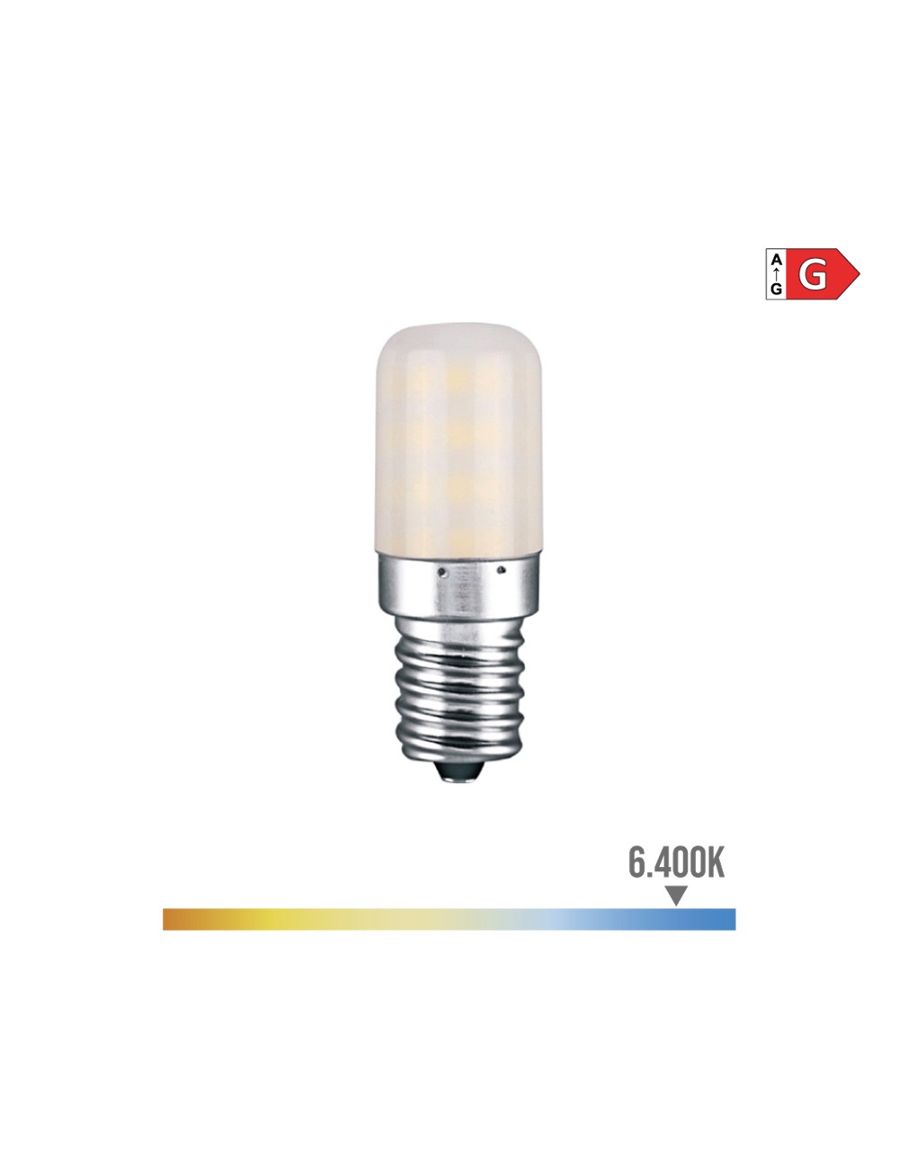 Bombilla pebetero tubular led e14 3 w 250 lm 6400 k luz fria ø1,8 x 5,2 cm