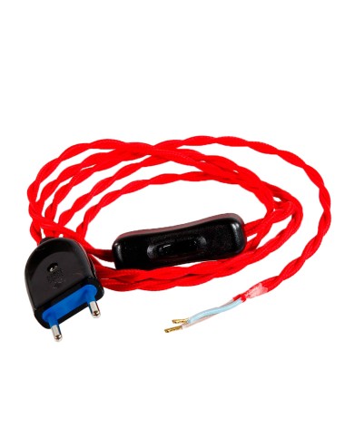 Kit cordon 2 x 0,75 mm, 120 + 80 cm, 2 m, rojo
