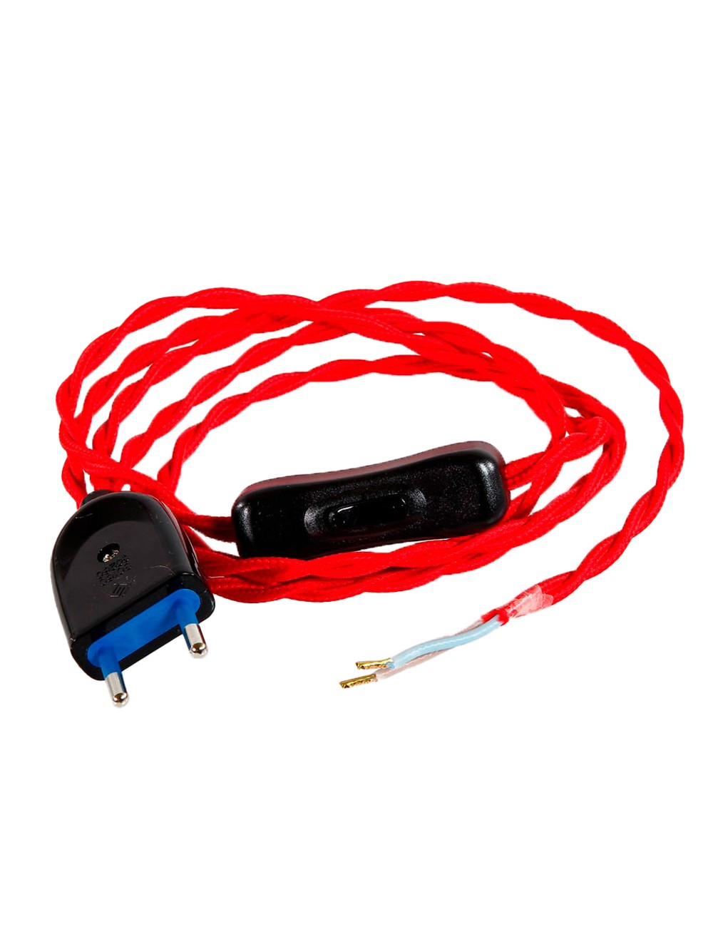 Kit cordon 2 x 0,75 mm, 120 + 80 cm, 2 m, rojo