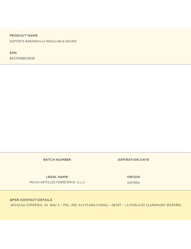 Soporte barandilla regulable negro