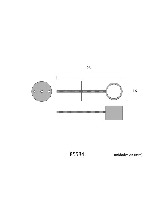Soporte barra armario 16mm