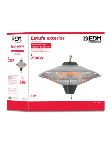 Estufa de cuarzo de exterior 2100 w para techo