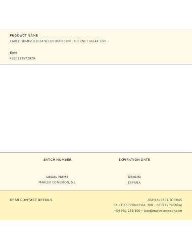 Cable hdmi 2.0 alta velocidad con ethernet hq 4k 10m