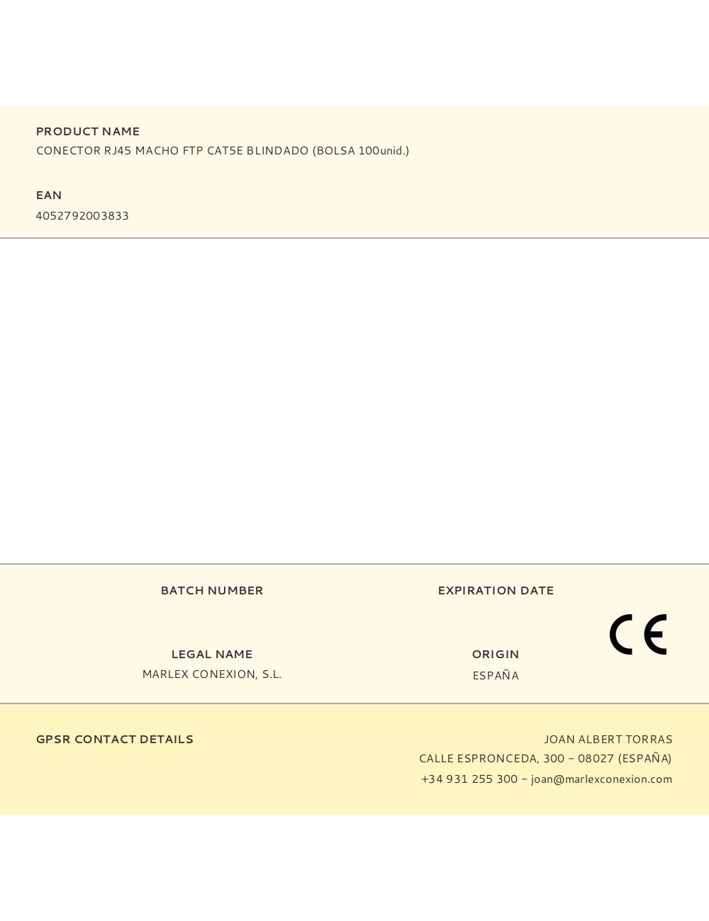 Conector rj45 macho ftp cat5e blindado (bolsa 100unid.)