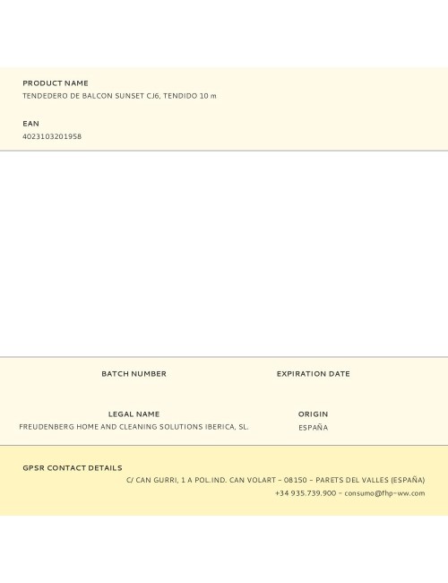 Tendedero de balcon sunset cj6, tendido 10 m