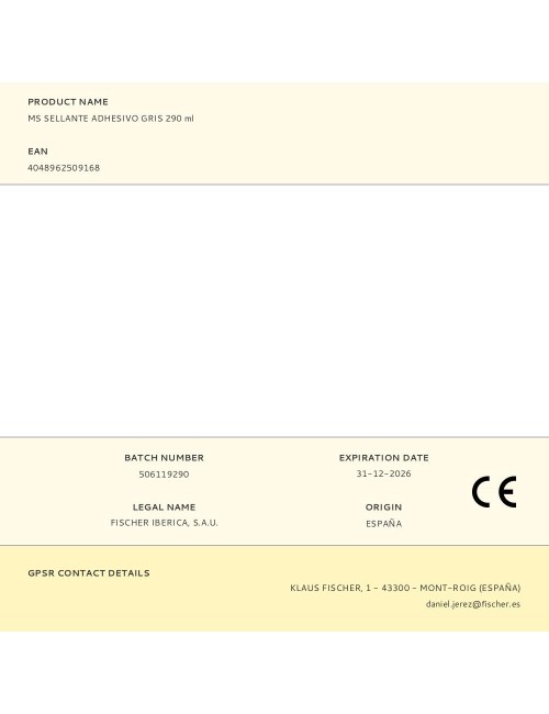 Ms sellante adhesivo gris 290 ml