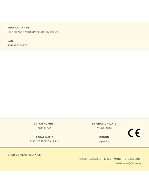 Ms sellante adhesivo marron 290 ml