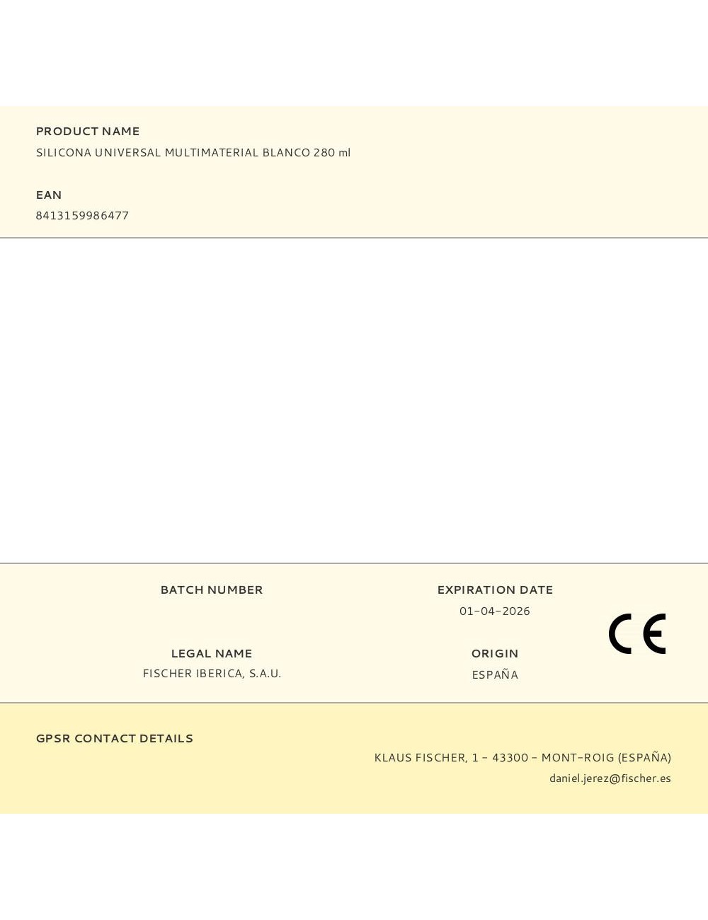 Silicona universal multimaterial blanco 280 ml