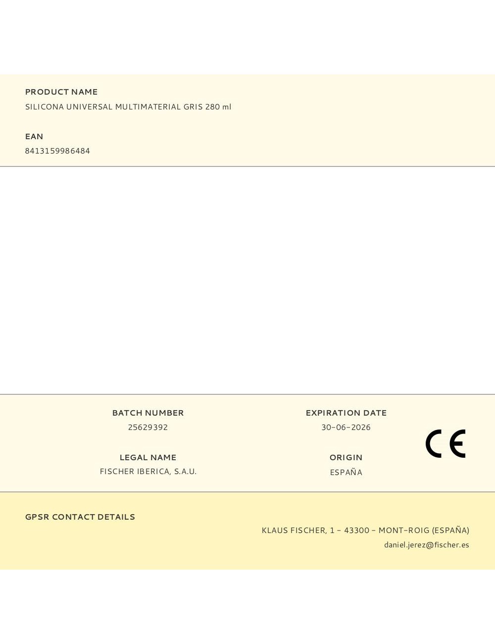 Silicona universal multimaterial gris 280 ml