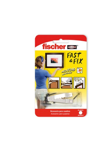 Colgador cuadros rectos fast&fix (blister 10 unid.) 534845 fischer