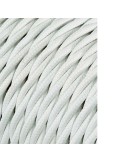 Carrete cable textil trenzado h03vv-f 2 x 0,75 mm blanco, 25 m