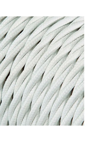 Carrete cable textil trenzado h03vv-f 2 x 0,75 mm blanco, 25 m