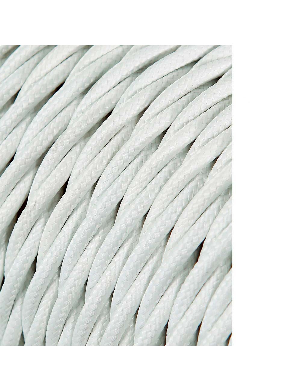 Carrete cable textil trenzado h03vv-f 2 x 0,75 mm blanco, 25 m