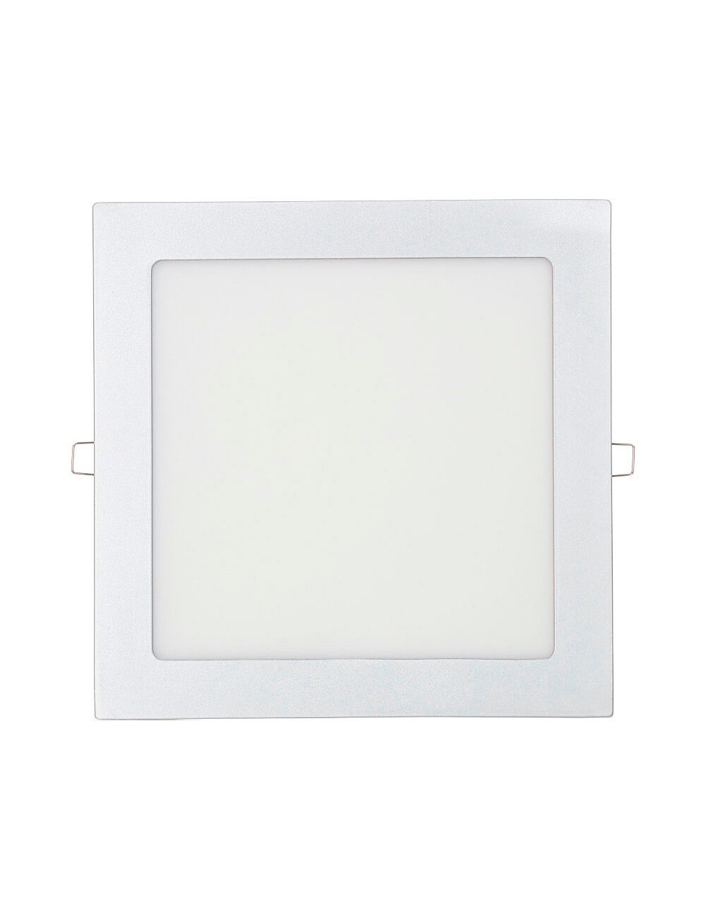 Downlight led empotrable cuadrado 20 w luz fria 6400 k 1500 lm cromado 22 x 22 cm