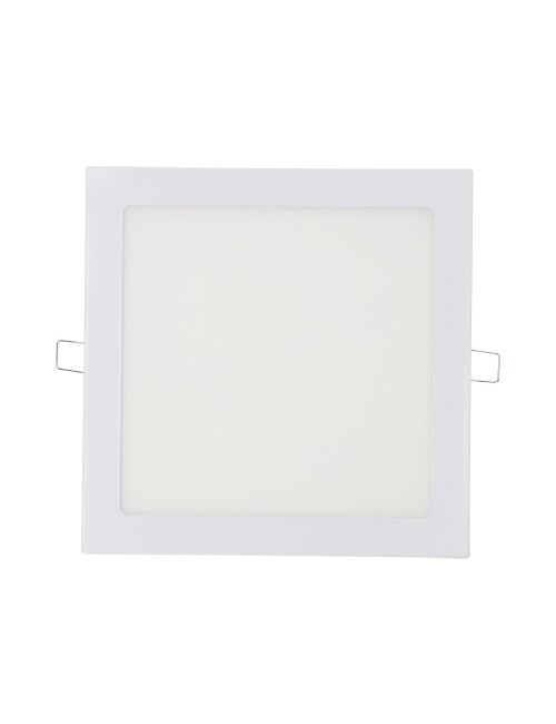 Downlight led empotrable cuadrado 20w luz dia 4000 k 1500 lm color cromado 22 x 22 cm