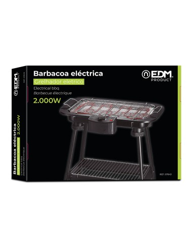 Barbacoa electrica de pie 2000 w 48 x 35 x 70 cm