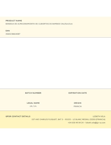 Organizador de cubiertos extensible de bambú con 6 compartimentos 35 x 25-39,2 x 4,5 cm