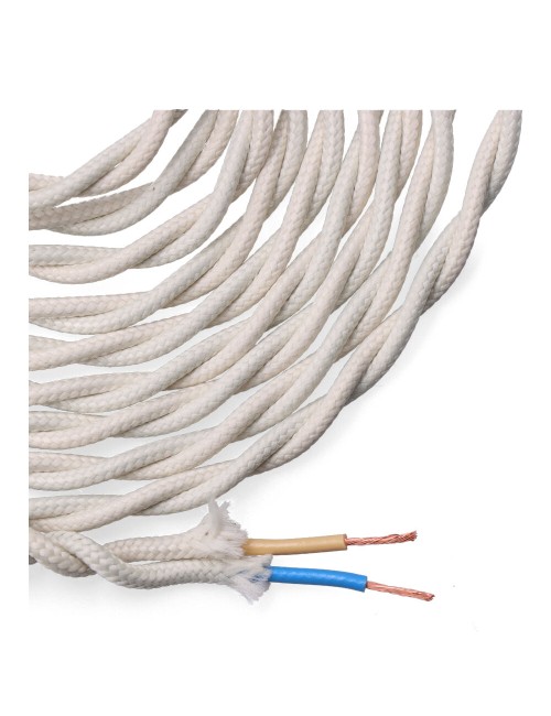 Carrete cable textil trenzado h03vv-f 2 x 0,75 mm algodón, 5 m