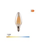 Bombilla de vela con filamento de led e14 cristal vintage e14 4,5 w 400 lm 2000 k luz calida ø3,5 x 9,8 cm