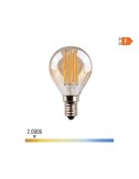 Bombilla esferica con filamento de led, cristal vintage e14 4,5 w 400 lm 2000 k luz calida ø4,5 x 7,8 cm